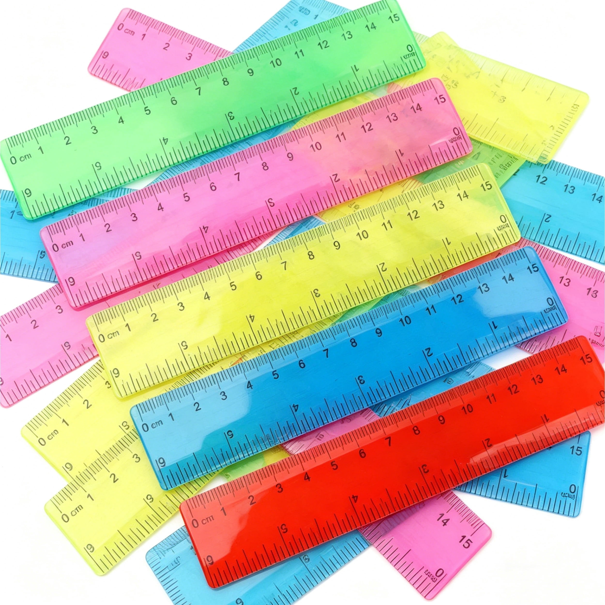 Dvjoy 30 Pcs Rulers Plastic Ruler Colorful Straight Rulers Flexible ...