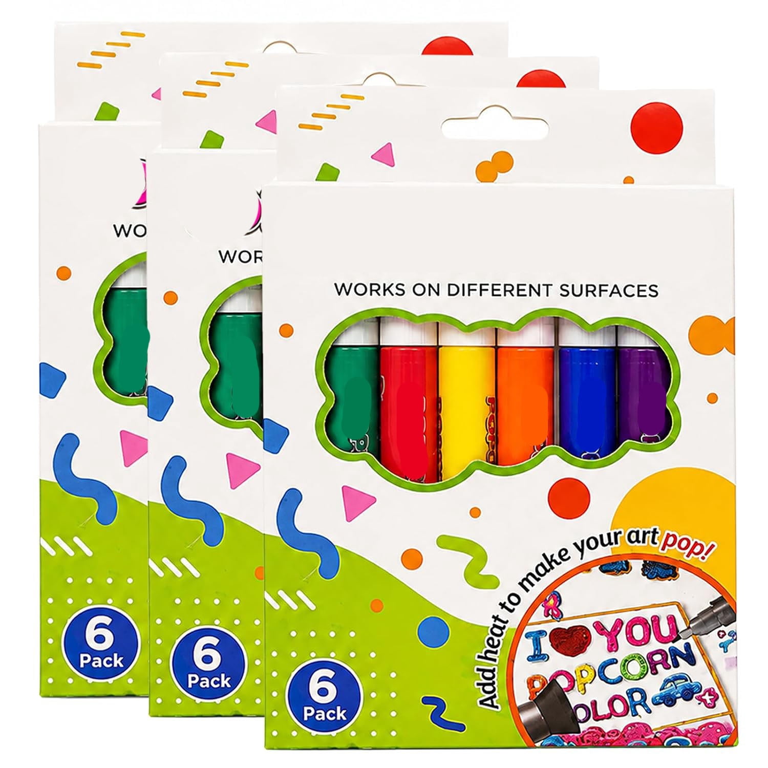 Dvjoy 3D Relief Art Pen, Popcorn Pens, Puffy Popcornpens Art, 3D Magic ...