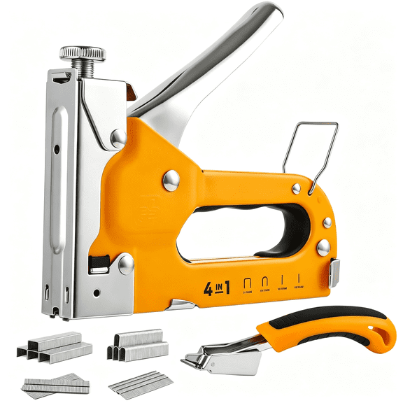 Dvjoy 4-in-1 Staple Gun, Heavy Duty Stapler with 800 Staples 4-in-1 with 800 Staples stapler and staples