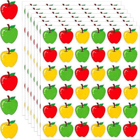 Dvjoy 576Pcs Apple Stickers for Kids, Colorful Mini Classroom Rewards | Colorful Apples Stickers, Back to School Supplies, Teacher Rewards, Classroom Awards Decor, Student Motivation Incentives
