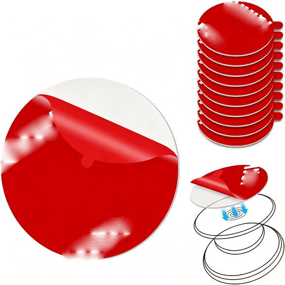 Dvjoy Adhesive Sticky Pads for Socket Grips Mounting,10pcs Double-Sided Clear Round Tape Replacement for Phone Collapsible Grips&Stand,35mm Circle Stickers Transparent
