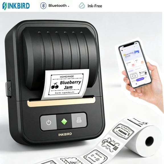Dvjoy Bluetooth Portable Label Maker Machine,Thermal Printer for 3/4" to 2" Labels,Wireless Sticker Printer for Home,Office,School Bluetooth Portable label maker machine with tape