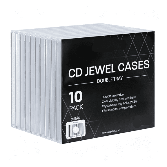 Dvjoy Double CD Jewel Cases - 10 ct | Clear 2 CD Jewel Case Replacement for Music & Media Storage | Durable Hard Plastic Double CD Case with Artwork Display