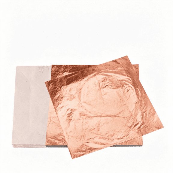 Dvjoy Genuine Copper Leaf 100 Loose Interleaf Sheets 5.5" for Crafts,Real Metal copper leaf sheets