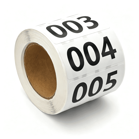 Dvjoy Inventory Stickers, Numbered Stickers 1-500, Self-Adhesive Vinyl Consecutive Number Labels for Bins, Boxes & Warehouse Organization, 2 x 1 Inch, Black on White