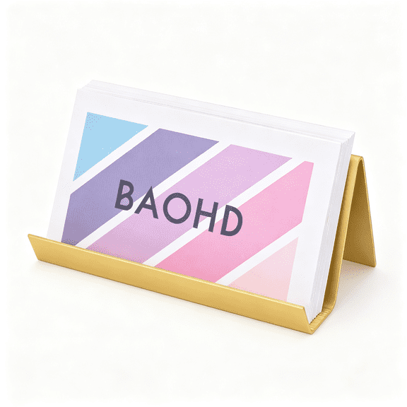 Dvjoy Metal Business Card Holder for Desk,Modern Business Card Holder Display,Aluminum Desktop Business Card Organizer,Business Name Card Stands,Business Card Holder Desk with Gold Finish