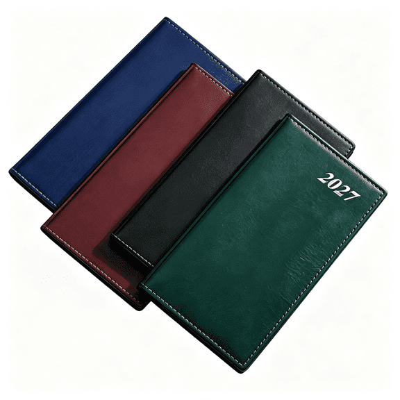 Dvjoy Pocket Planner 2027, A6 Size PU Leather Weekly & Monthly Calendar Planner with Bookmark, Agenda Journal to Track Goals & Tasks, Portable Daily Organizer Notebook for Travel Office