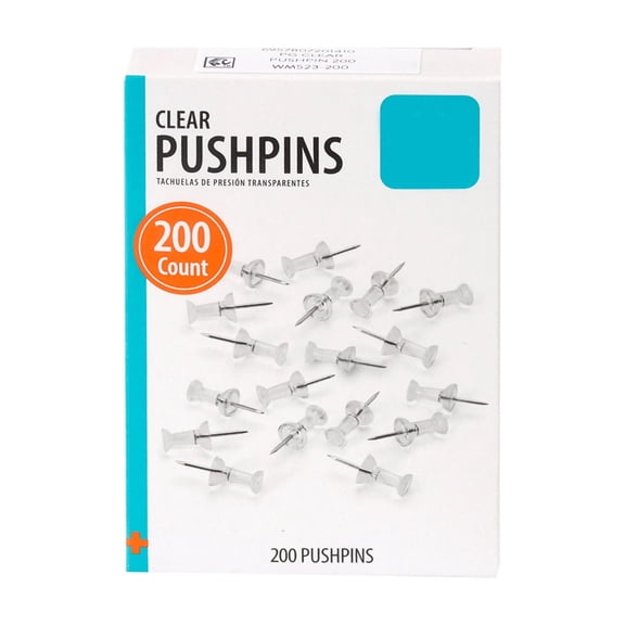 Dvjoy Push Pin, Clear, Durable Push Pins, 200 Count