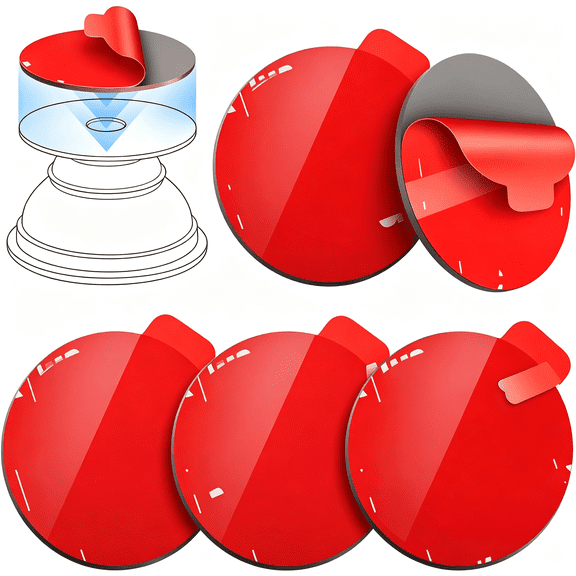 Dvjoy Sticky Adhesive Pads for Socket Base: 5 Pcs 1.38" Strong Round Double Sided Replacement Sticker for Collapsible Phone Grip Stand, Very High Bond Tape for iPhone Popgrips Mount