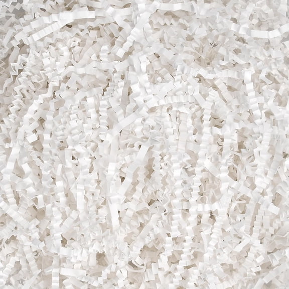 Dvjoy White Crinkle Cut Paper Shred Filler, 100g/3.5oz Shredded Paper Stuffing for Basket Filler Gift Wrapping Boxes, Holiday Present Packaging Supplies, Party Decorations