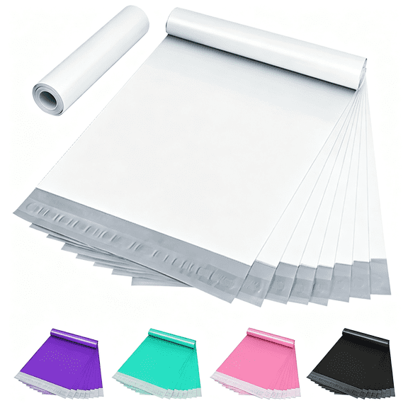 Dvjoy White Poly Mailers 10" x 13", 100 Pcs Large Poly Mailers for Small Business Self-Seal Shipping Bags for Clothing, Shipping Envelopes, Packaging Bags, Mailing Poly Bags