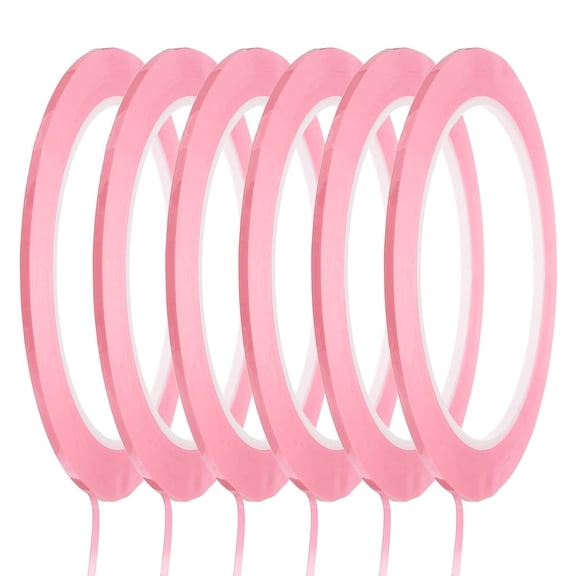 Dvjoy Whiteboard Tape 5/64" / 2mm Self Adhesive Graphic Chart Line Tape 72 Yard Grid Marking Stickers for Pinstripe Dry Erase Board Scrapbooking DIY Art Crafts, Pink, Pack of 6