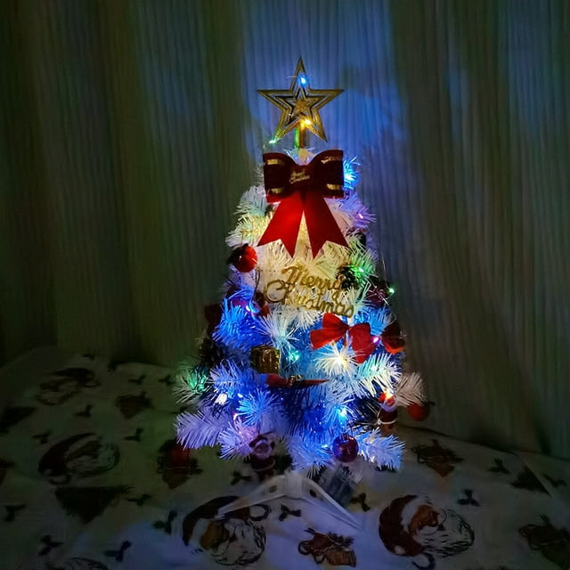 Dvkptbk 11.8 Inch Mini Desktop Christmas Tree with Decoration Set