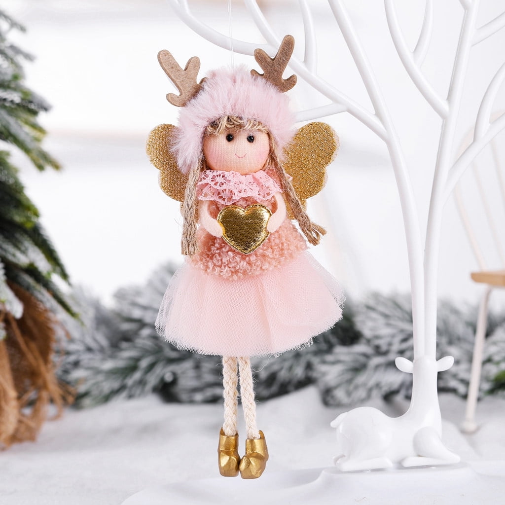 Dvkptbk Christmas Decorations Christmas Angel Plush Doll Pendant Xmas Tree Hanging Decoration Party Ornaments Pink - Walmart.com