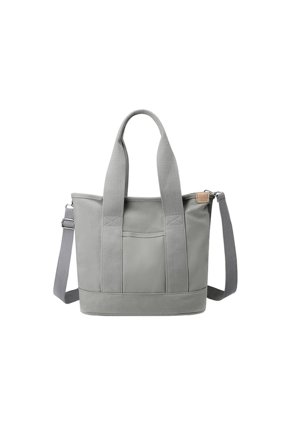 Classic Bag - Cotton Canvas Shoulder Bag with Upgraded Features Vintage Canvas Satchel Bag for Men Women, Gray