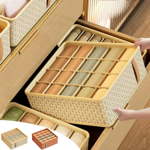 Dvkptbk Drawer Organizer for Clothing Sock Underwear Drawer Organizer Bins Foldable Fabric Closet Organizers and Storage Dresser Drawer Dividers for Baby Clothes Bra