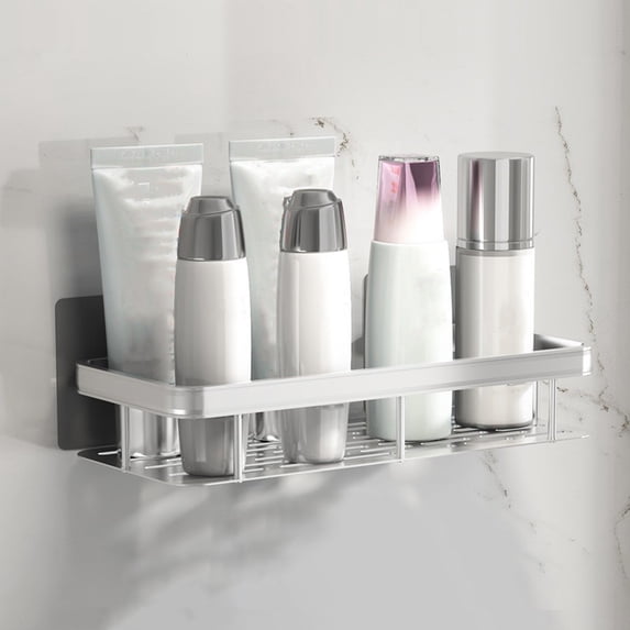 Dvkptbk Shower Trolley Rack Storage Rack Internal Shower Self Adhesive Rack Storage Rack Aluminum Alloy Bathroom Shower Wall Storage Rack