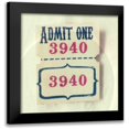 thumbnail image 1 of Dvorak, Vicki 12x12 Black Modern Framed Museum Art Print Titled - Admit One 3940, 1 of 5