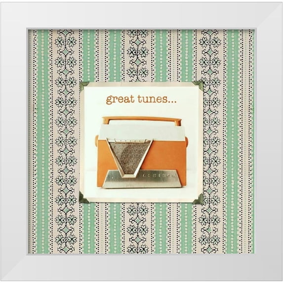 Dvorak, Vicki 20x20 White Modern Wood Framed Museum Art Print Titled - Great Tunes Vintage Radio