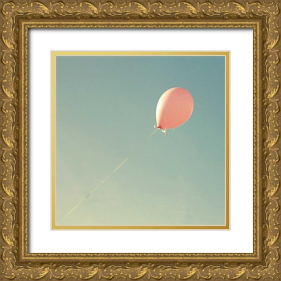 Dvorak, Vicki 26x26 Gold Ornate Wood Framed with Double Matting Museum Art Print Titled - Pink Balloon