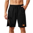 thumbnail image 1 of Dvprdro Breakaway Shorts for Men Drawstring Elastic Waist Side Snap Open Running Basketball Shorts with Pockets, 1 of 8