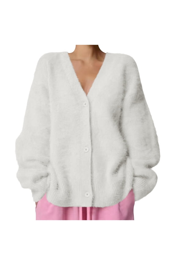 Cardigan Sweaters for Women Lightweight Soft Furs Mink Button Down Knitted Sweater Womens Cozy Long Sleeve Cardigans Jacket