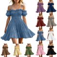 thumbnail image 1 of Dvprdro Drop Shoulder Sleeveless Mini Dress for Women Tiered Ruffle Hem Loose Fit Summer Vacation, 1 of 6