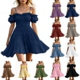 thumbnail image 1 of Dvprdro Drop Shoulder Sleeveless Mini Dress for Women Tiered Ruffle Hem Loose Fit Summer Vacation, 1 of 6