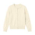 thumbnail image 1 of Dvprdro Girls Cotton Knit Cardigan Sweater Crew Neck Full Button Front Solid Soft Loose Fit Long Sleeve Preppy Outerwear for Campus Commute Daily Wear, 1 of 4