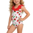 thumbnail image 1 of Dvprdro Girls Floral Dimensional Backless Swimsuit Toddler Kids Summer Bathing Swimsuit Red 90, 1 of 9