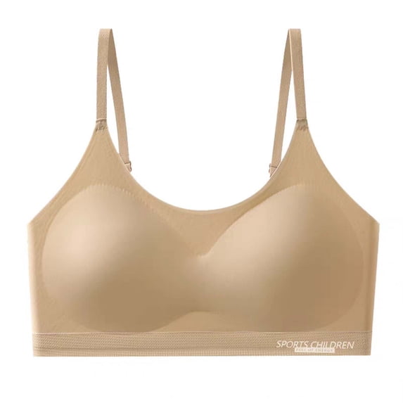 Dvprdro Girls Seamless Sports Bra Removable Pads Wireless Pull-On Breathable Soft Daily Wear Teen Training Active 1-Pack