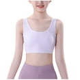 thumbnail image 1 of Dvprdro Girls Shockproof Sports Bra Breathable No Steel Ring Pull-On Soft Daily Wear Teen Running Gym Active 1-Pack, 1 of 5