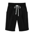 thumbnail image 1 of Dvprdro Girls Solid Bermuda Shorts Elastic Drawstring High Waist Straight Leg Casual Playwear with Side Pockets, 1 of 5