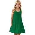 thumbnail image 1 of Dvprdro Girls Summer Solid Dresses Sleeveless Spaghetti Strap A Line Short Casual Dress, 1 of 5