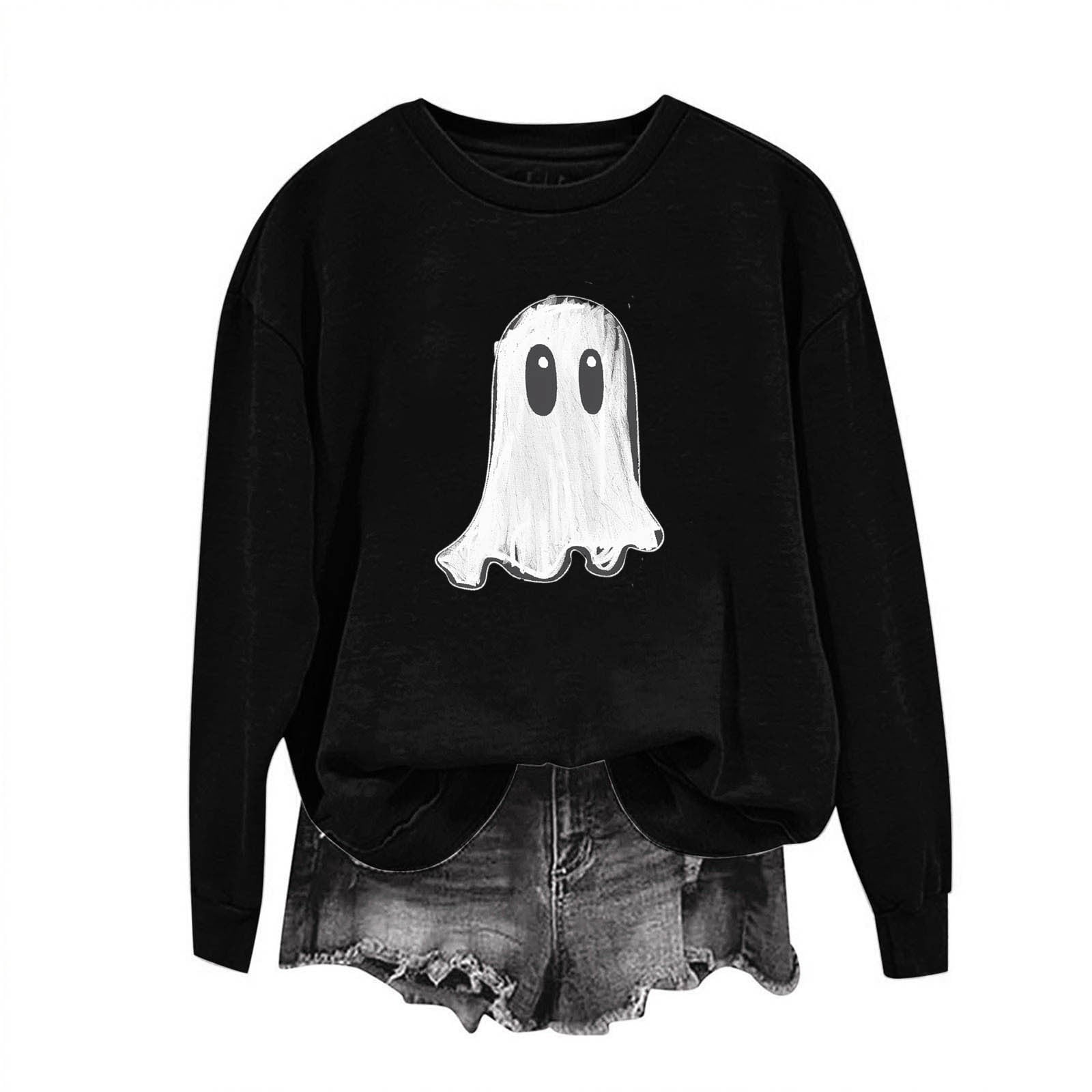 Dvprdro Halloween Sweatshirt for Women Fall Fashion Crewneck Long