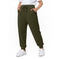 thumbnail image 1 of Dvprdro Kids' Jogger Pants with Drawstring Boys & Girls Fleece Sweatpants Elastic Cuff Ankle Sports Pants for Fall Winter Army Green 8-9 Years, 1 of 5