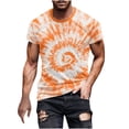 thumbnail image 1 of Dvprdro Men's Tie Dye Short Sleeve T-shirts Fashion Trendy Crew Neck Pullover Tops Casual Gym Sport Workout Tee Orange M, 1 of 5
