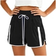 thumbnail image 1 of Dvprdro Mesh Workout Shorts for Women High Waist Drawstring Loose Fit Running Shorts with Built in Brief, 1 of 7