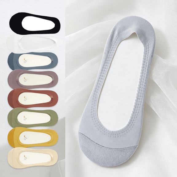 Dvprdro No Show Socks for Women Low Cut Liner Socks with Grippers Breathable Thin Cotton Hidden Socks for Flats Loafers Sneakers Casual