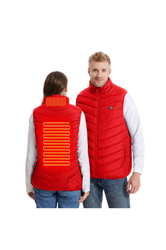 Plus Size Heated Vest for Men and Women Sleeveless Winter Heating Jacket with 2 Zones 3-Temperature Control Wireless USB Electric Warm Vest Coat