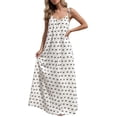 thumbnail image 1 of Dvprdro Polka Dots Spaghetti Strap Back Shirred Waist Loose A Line Maxi Dress for Women 2026 Summer Beach Vacation Casual, 1 of 1