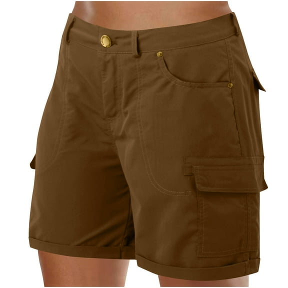 Dvprdro ‌Womens Summer Cargo Shorts Fashion Casual Beach Button Short Pants with Pockets