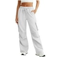 thumbnail image 1 of Dvprdro Sweatpants Women Fleece Wide Leg Cargo Jogger Pants Womens Baggy Drawstring Sweat Pants with Multiple Pockets, 1 of 9