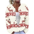 thumbnail image 1 of Dvprdro Women Christmas Print Sweaters Plus Size Button Down Cardigan Casual Long Sleeve Knit Sweater Coat Jackets for Women, 1 of 5