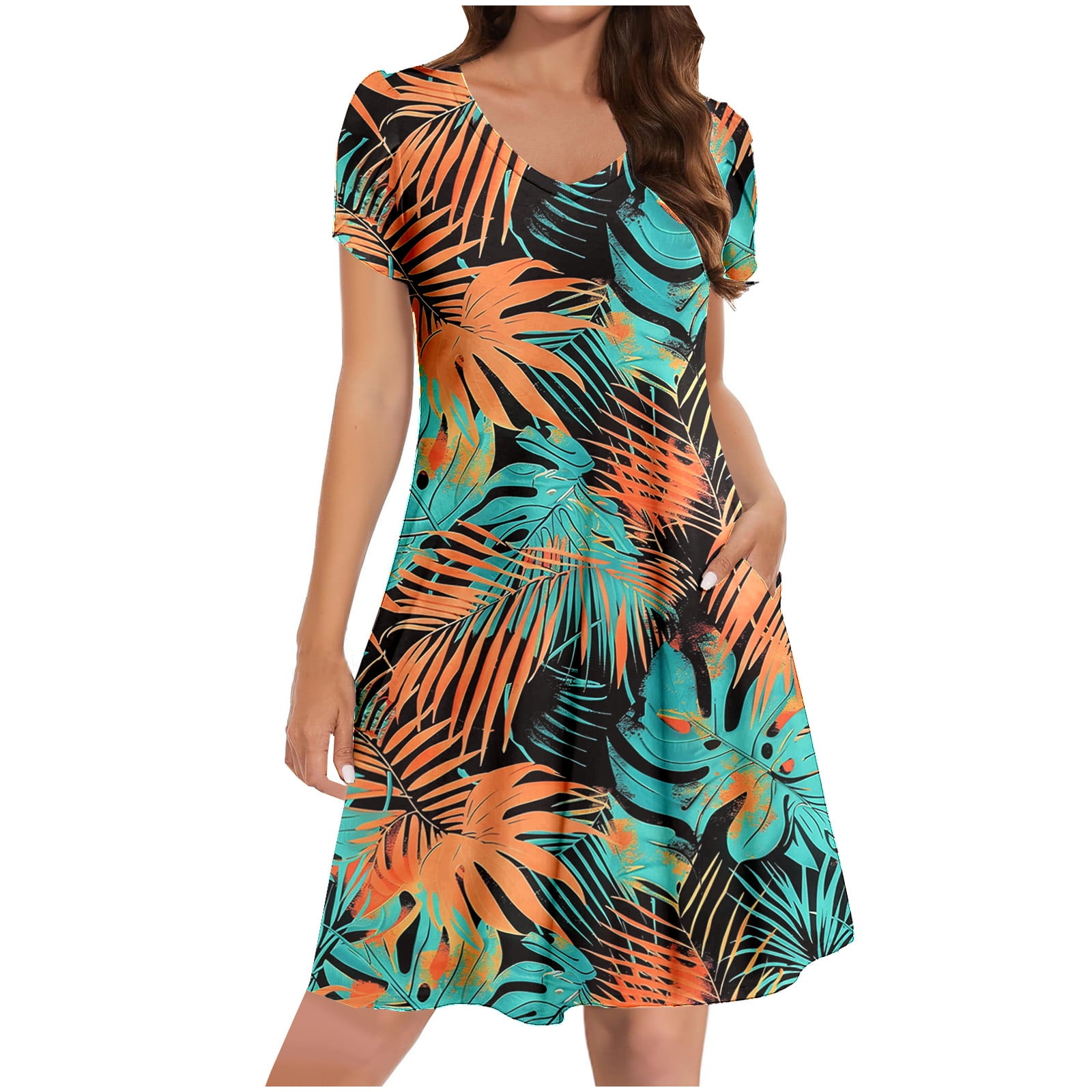 CUPSHE Women's Boho Off Shoulder Tropical Print Mini Dress