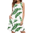 thumbnail image 1 of Dvprdro Women Summer Tank Dress Fashion Floral Printed Crew Neck Sleeveless Flowy Boho Casual Loose Beach Sun Mini Dress, 1 of 4