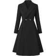 thumbnail image 1 of Dvprdro Women's Elegant Pea Coat Double Breasted A Line Long Trench Coat Fall Winter Fashion Dress Overcoat Jackets for Women, 1 of 6