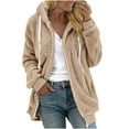 thumbnail image 1 of Dvprdro Womens Jackets Winter Fashion Zipper-Neck Casual Long Sleeve Hooded Coats, 1 of 6