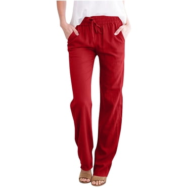 Wide Leg Linen Pants Women Beige Pants For Women Cotton Linen