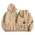 thumbnail image 1 of Dvprdro Women's Trendy Floral Printed Sweatshirts Casual Fashion Long Sleeve Oversized Hooded Sweatshirt Lightweight Comfortable Hoodie Blouse Tops Khaki XL, 1 of 5